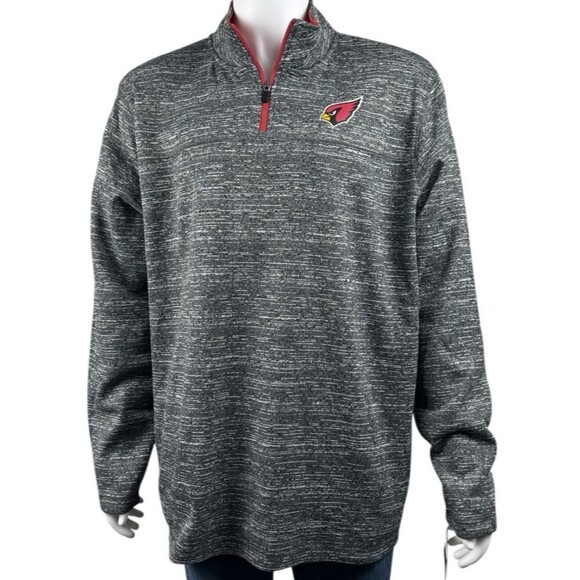 Arizona Cardinals Mens 2XL Gray NFL Team Apparel 1/4 Zip Pull Over Sweater XXL - Picture 1 of 9